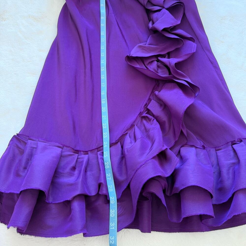 LANVIN by Alber Elbaz Purple Silk Strapless Dress Size 42 FR or 10 US Authentic - Picture 6 of 8